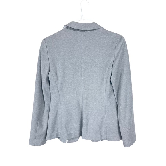 Express One Button Blazer Jacket Gray Sz S Pockets Knit Stretch - Picture 2 of 6